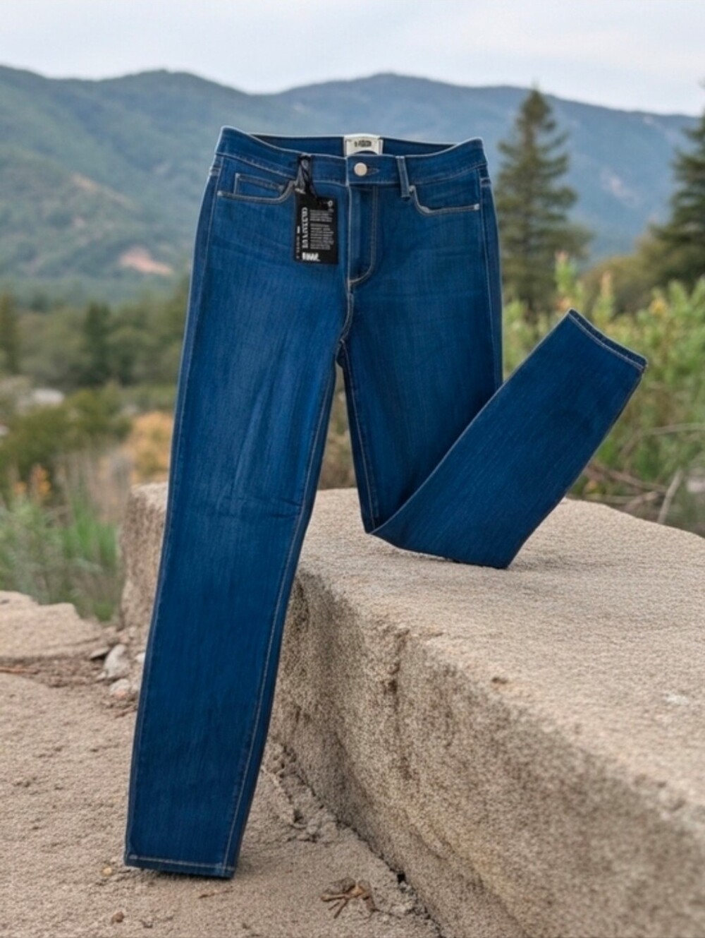 NWT Paige Women's Indigo Stretch High-rise Skinny Jeans - Classic Fit  Womens 27 - Picture 4 of 9